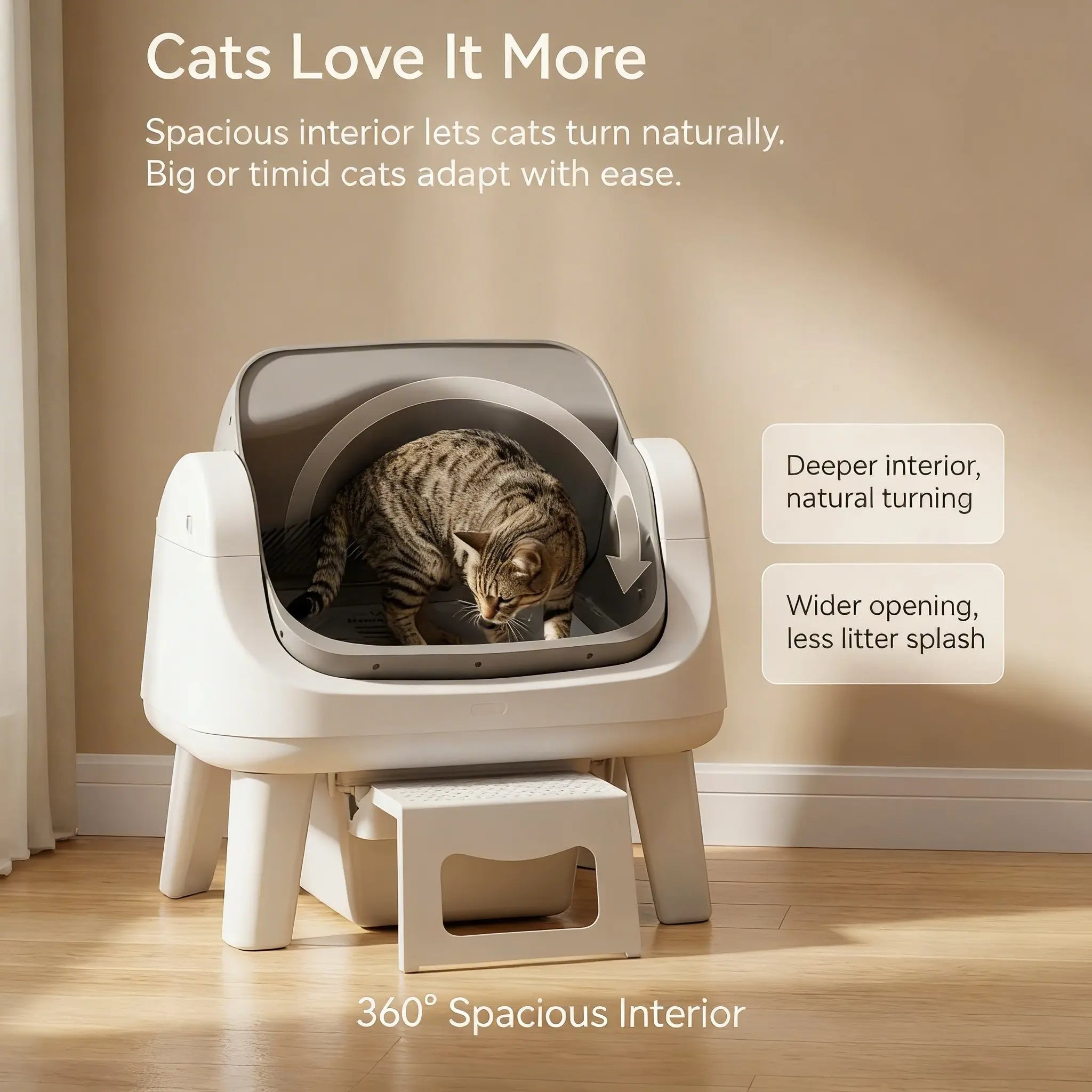 Auto Scooper Open-Top Self-Cleaning Cat Litter Box